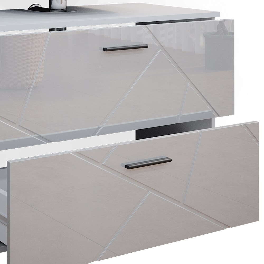 Vicco Badmöbelset Unterschrank Spiegelschrank Badschrank Irma Weiß Hochglanz Badmöbel