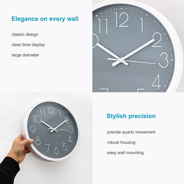 Vægur i30,5 cm diameter Ur (hvid