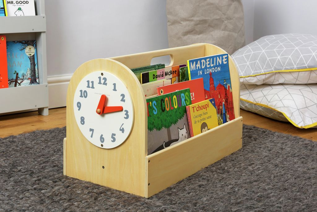 Tidy Books Bücherbox mit Spielzeuguhr, natur