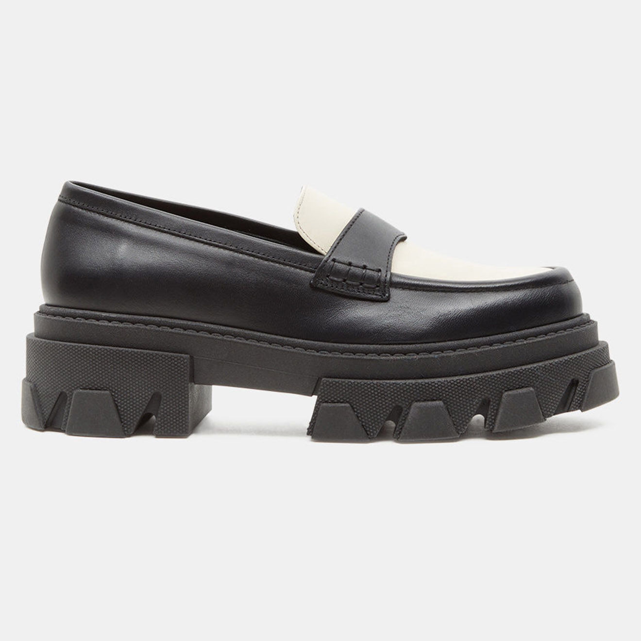 Alohas Mocassins en Cuir Trailblazer noir/écru - Talon 5.5 cm