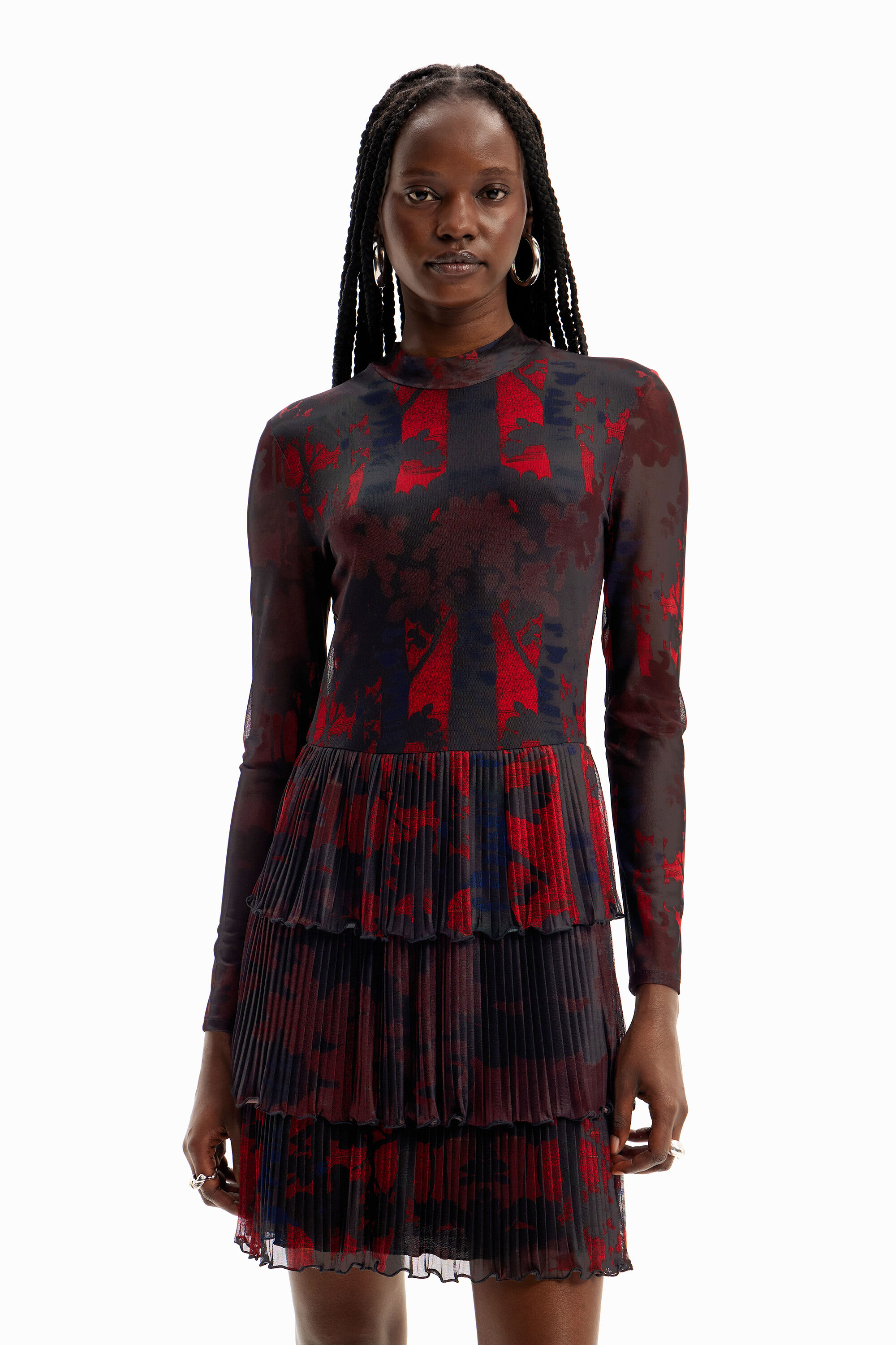 Vestido curto plissado de M. Christian Lacroix