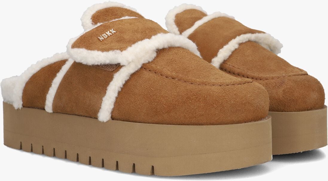 cognac nubikk instappers teddy fur