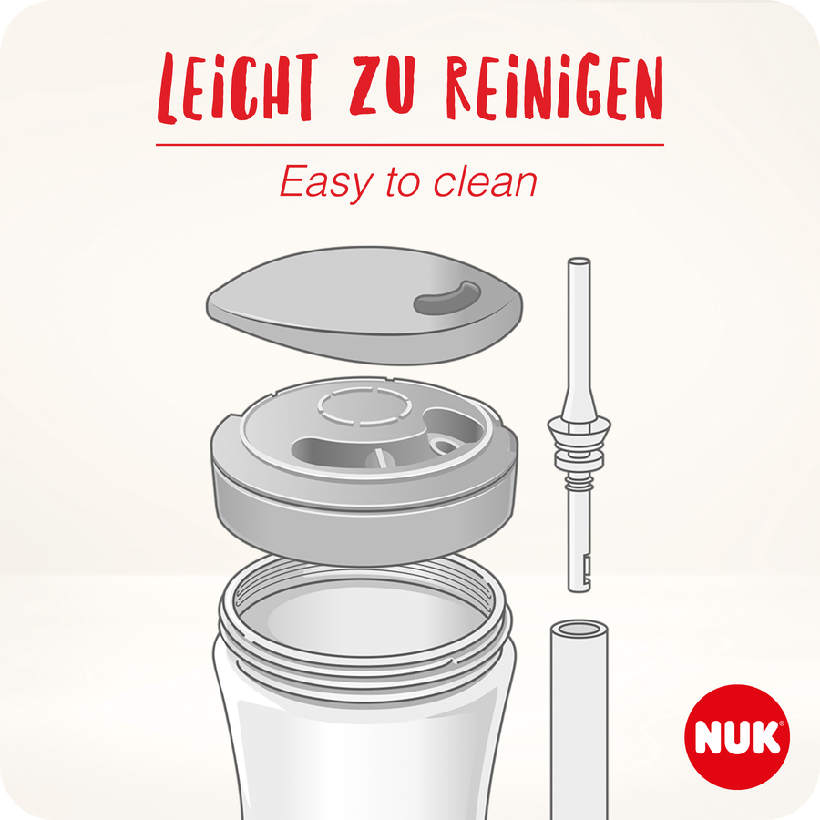NUK Trinklernbecher Action Cup weicher Trinkhalm, auslaufsicher ab 12 Monaten grün