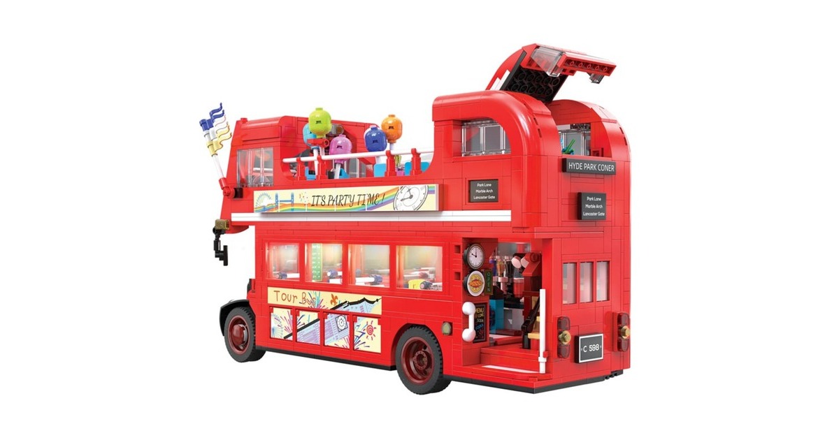CaDABuilding - London Vintage Tour Bus Constructiespeelgoed  (C59008W)