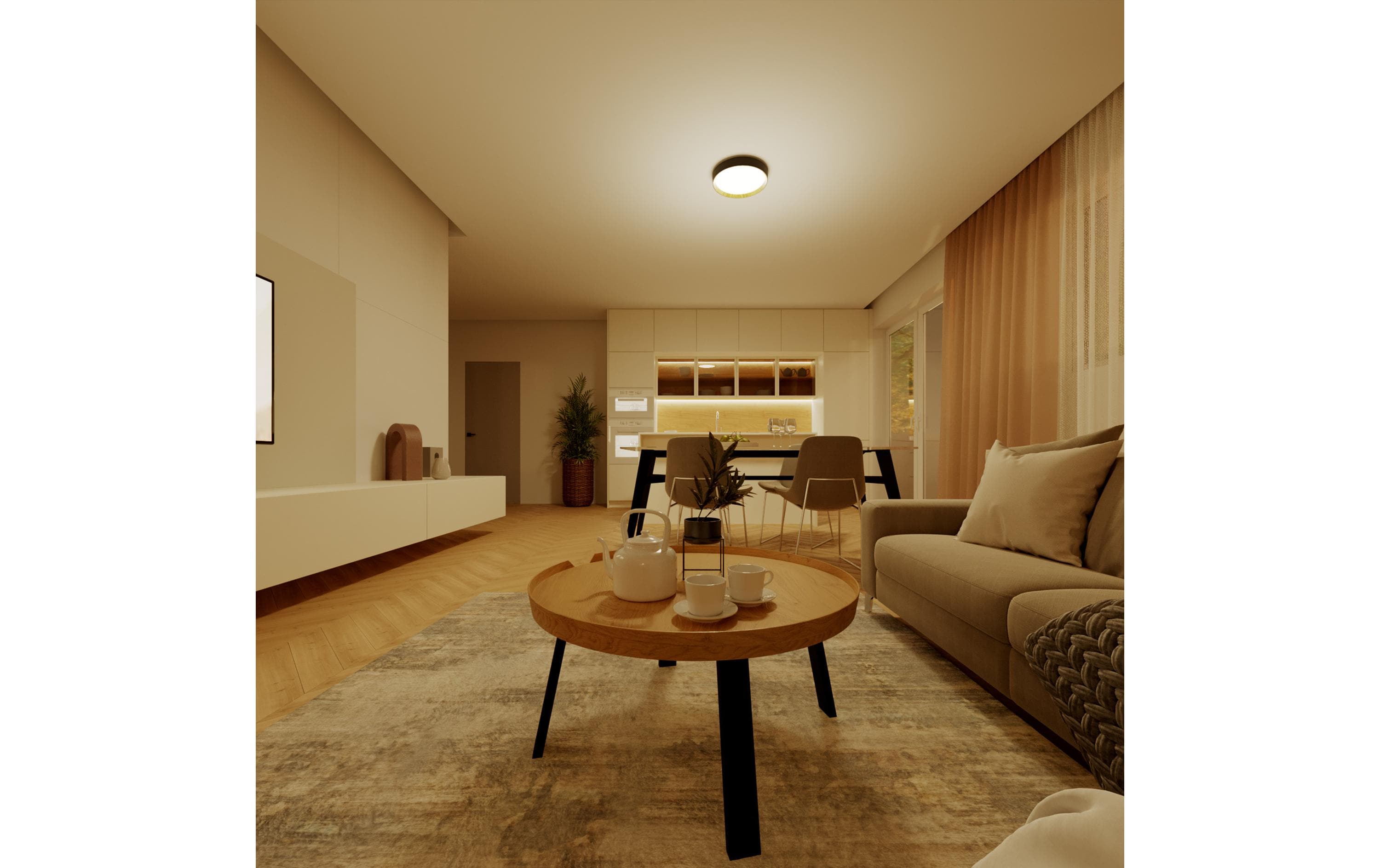 Deckenleuchte Hanno SceneSwitch 2700K, 2700 Lm, Schwarz-GoldDeckenleuchte im modernen und schlichten Design