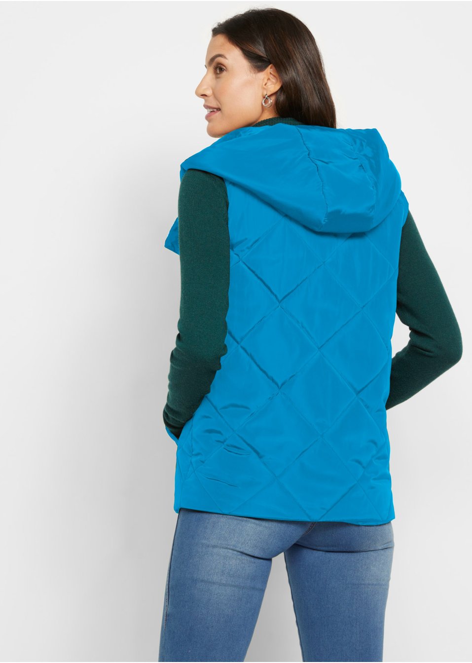 Veste matelassée sans manches asymétrique