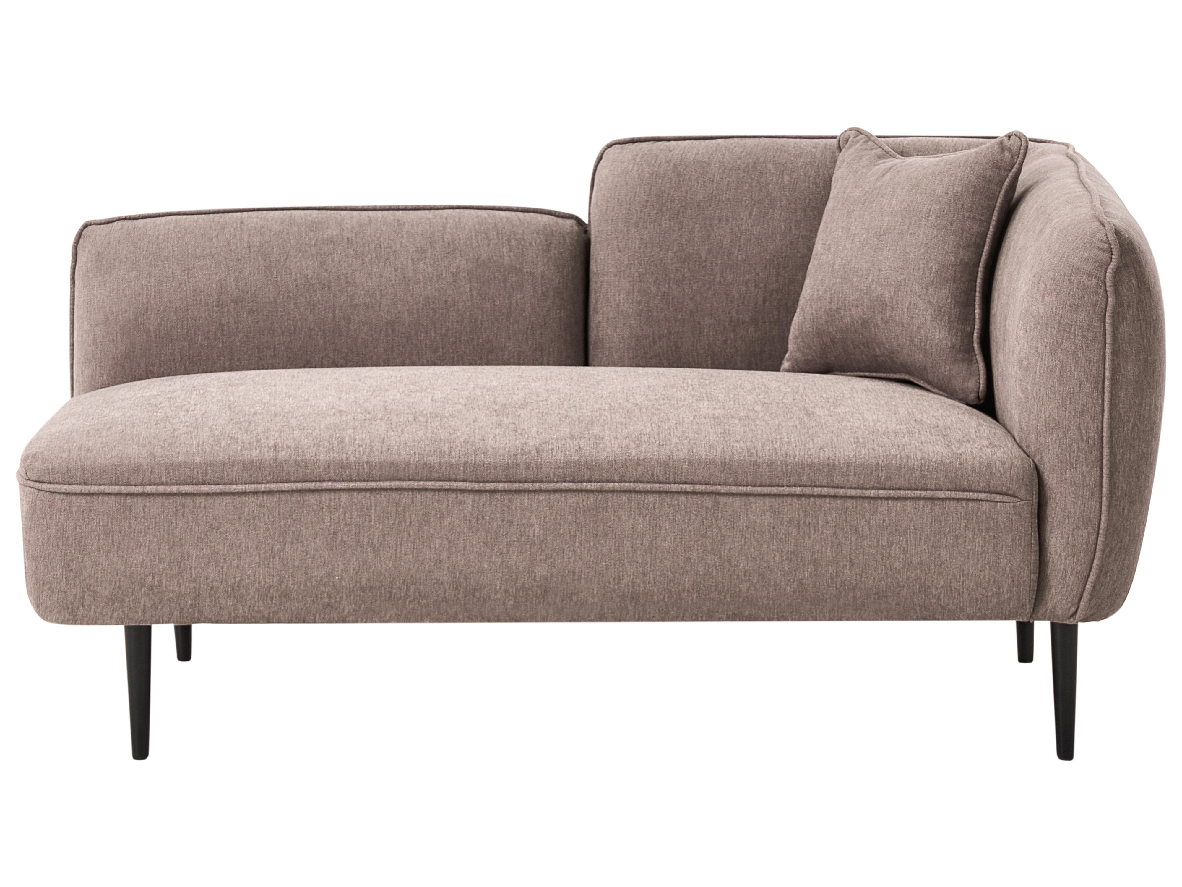 Rechtszijdige chaise longue CHEVANNES Stof Lichtbruin
