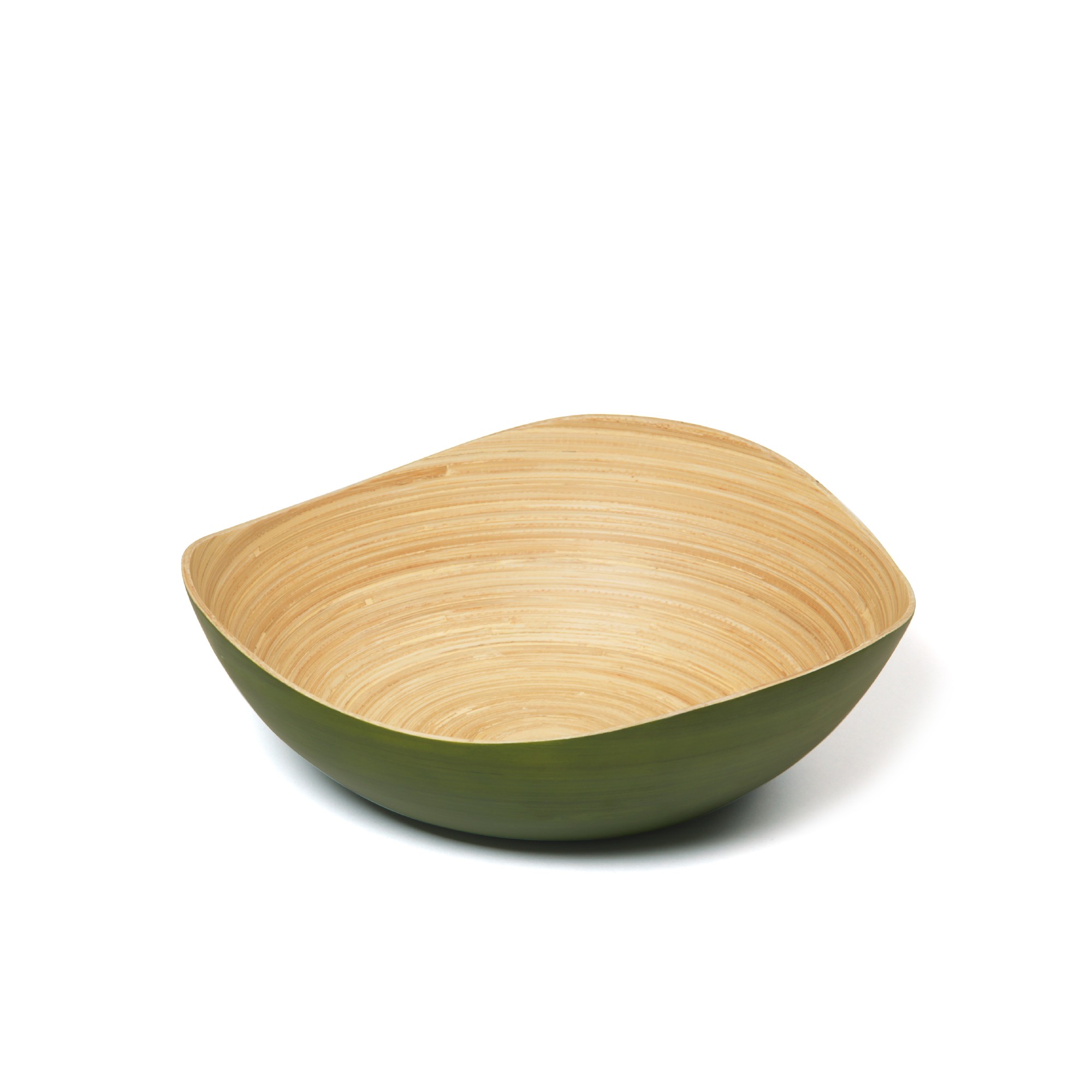 Bambusschale 'Wave' M, grün, Ø 25 cm, H 10 cm von fischer's lagerhaus