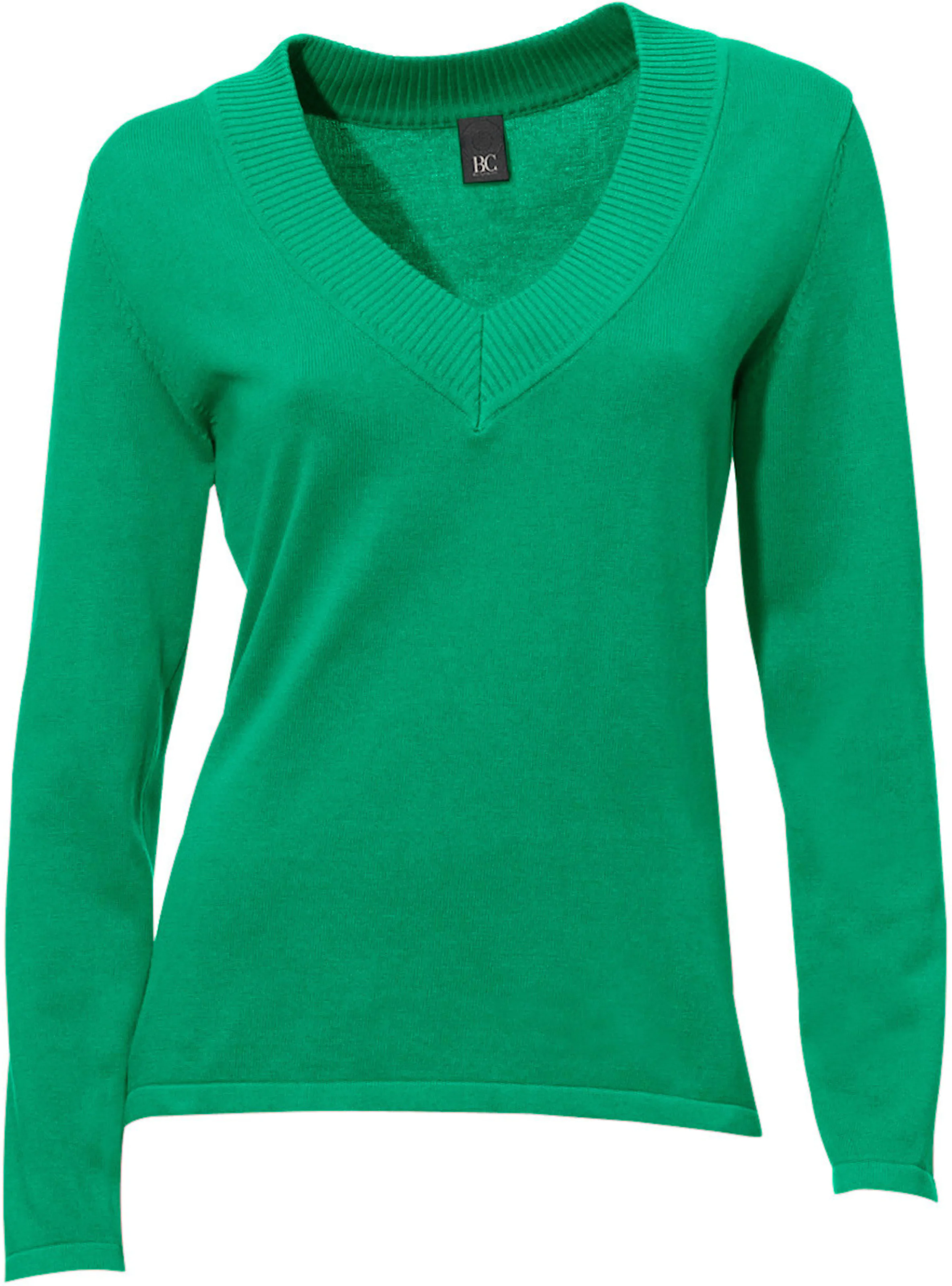 heine V-Pullover in grün