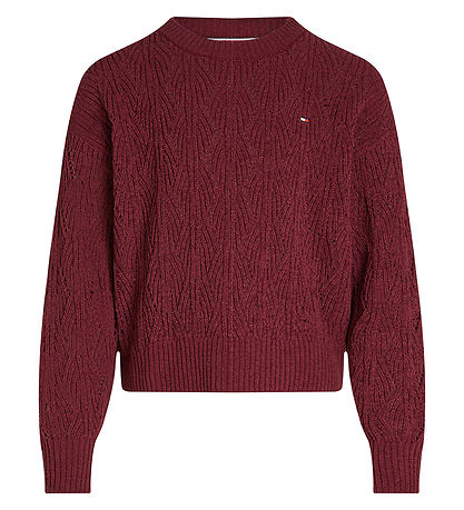 Tommy Hilfiger Bluse - Strick - Chenille - Deep Rouge