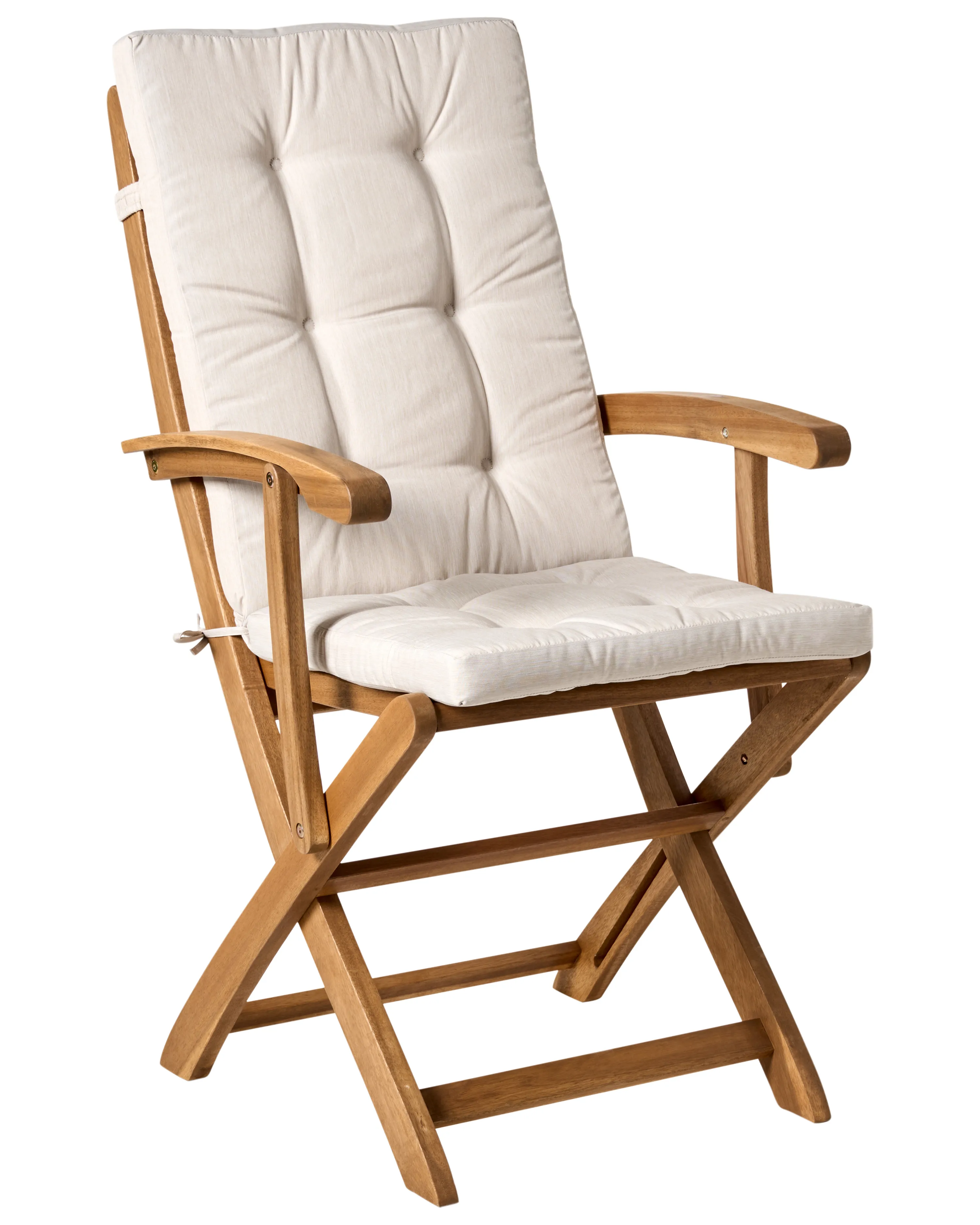 Set van 2 stoelen met zitkussen MAUI PREMIUM Acaciahout Lichtbeige