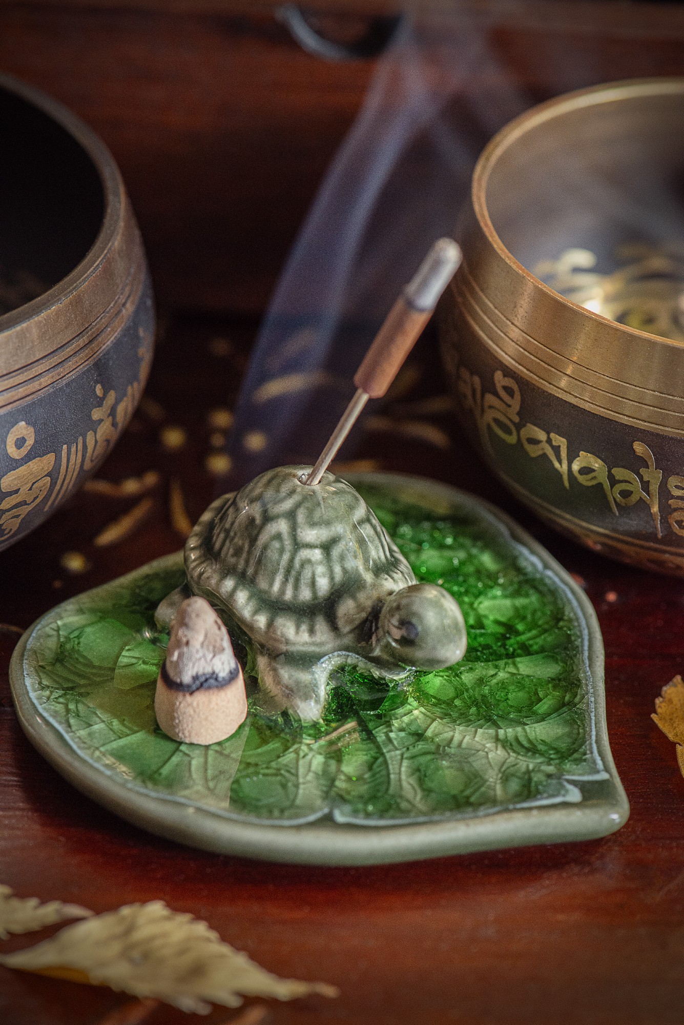 Räucherstäbchenhalter 'Turtle', grün, aus Keramik, B 9 cm, T 8 cm, H 3 cm günstig bestellen