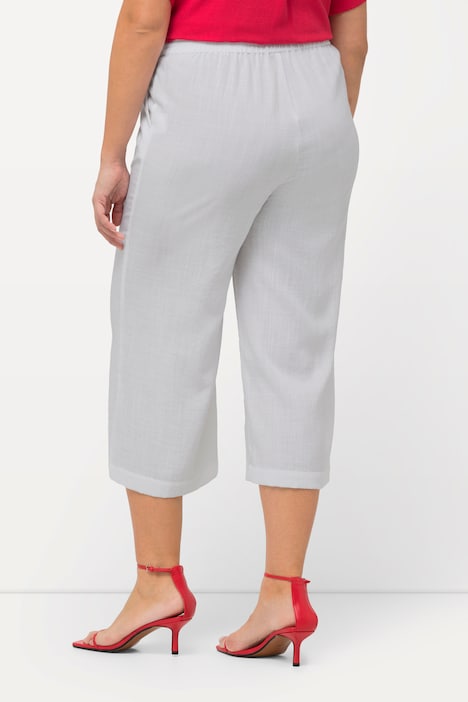Culotte, wadenlang, weites Bein, Elastikbund