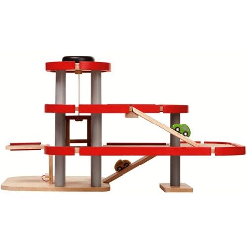 Plan toys parkeergarage met 2 autootjes