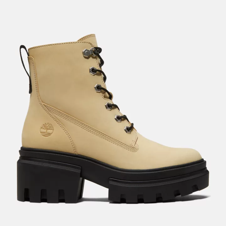 Bota feminina Everleigh de 15 cm (6 polegadas) na cor amarelo claro.