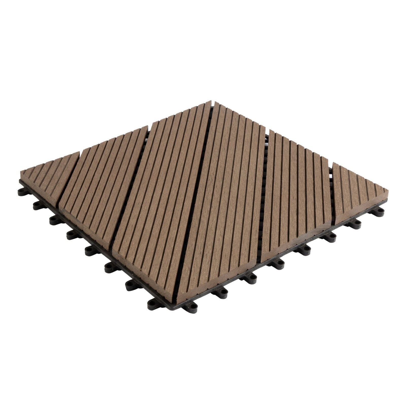 floordirekt WPC-Terrassenfliese | Classic | Dunkelbraun