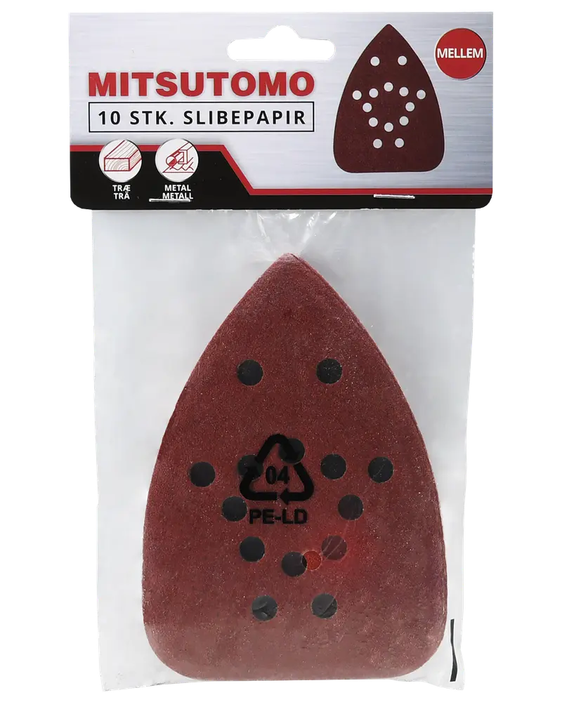 Mitsutomo Trekant slibeark K80 10-pak