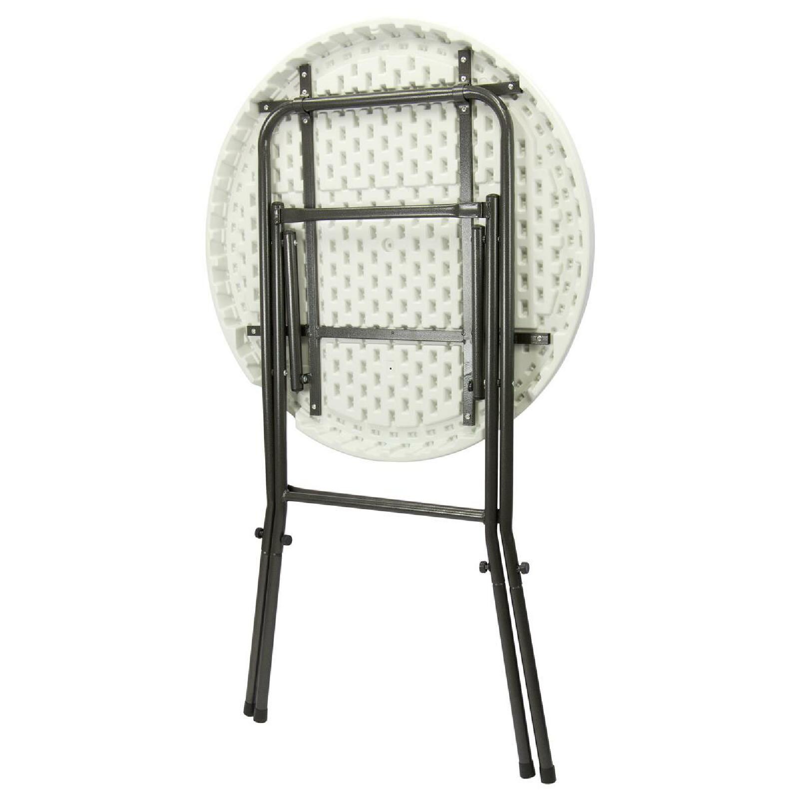 VCM Partytisch Stehtisch weiß klappbar Bistrotisch Bartisch 110 cm rund Ø 80 cm