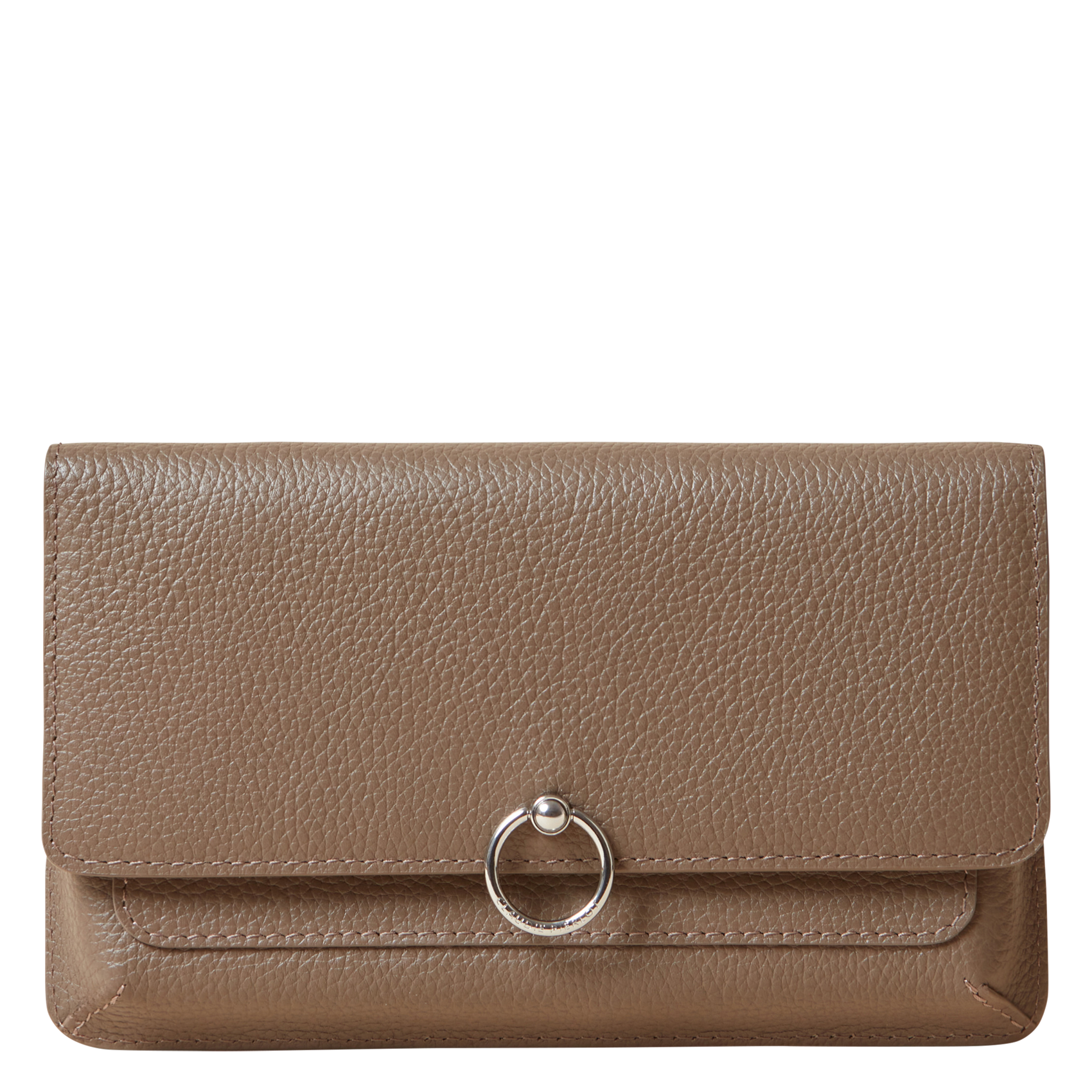 Pochette en cuir grainé | Marron