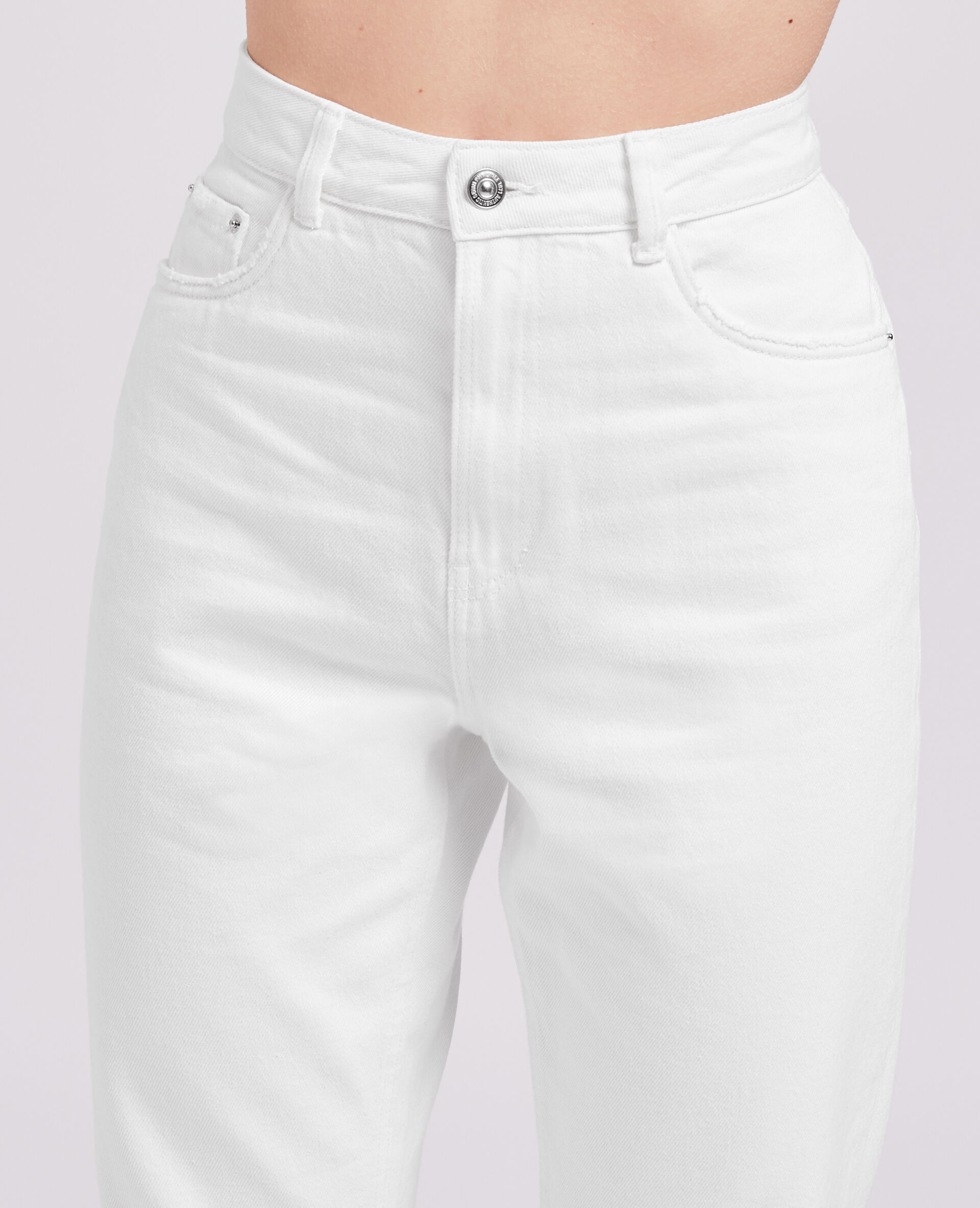 Jean droit taille haute - Blanc