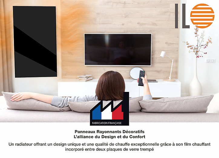 Radiateur électrique à rayonnement avec soufflerie Ilo Fanmix en verre design Noir 1250W