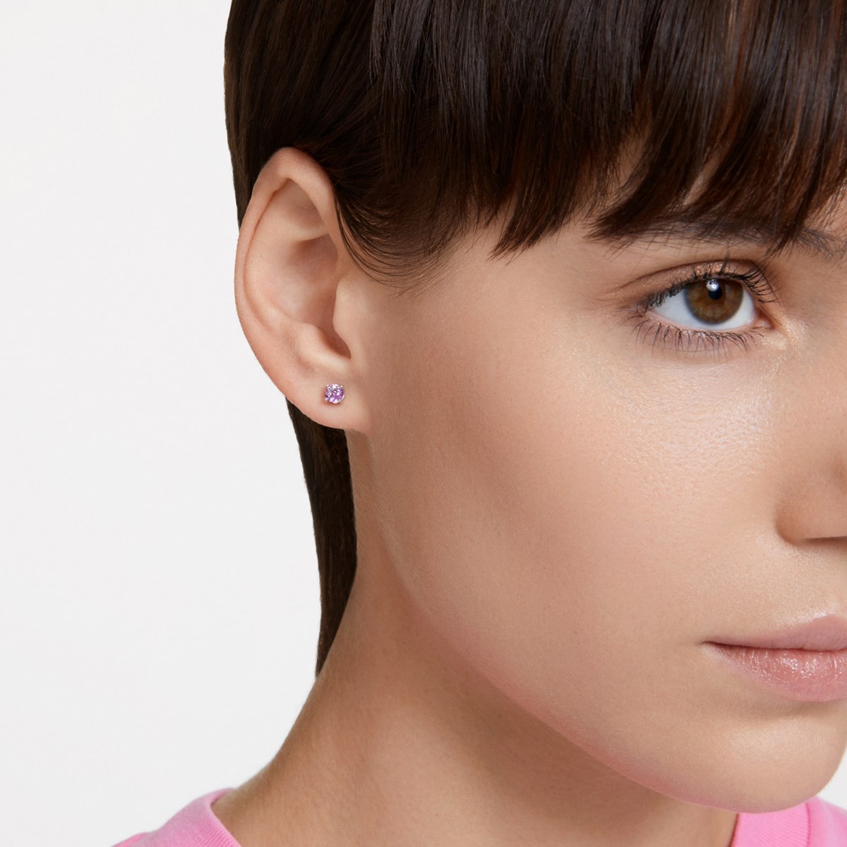 Boucles d'oreilles clous Swarovski roses