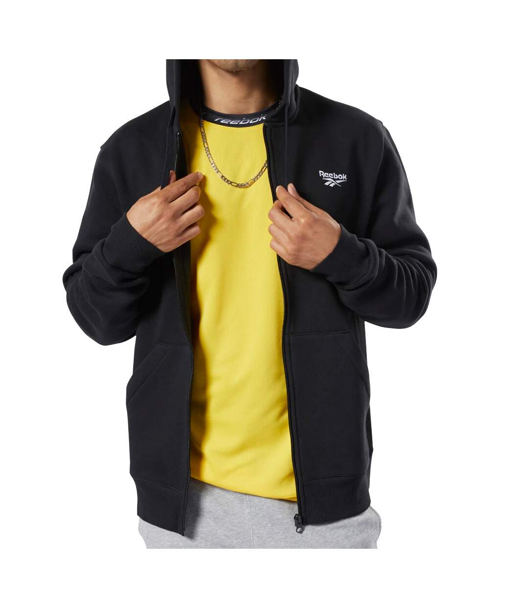 Sweat zippé noir homme Reebok Classic Fleece