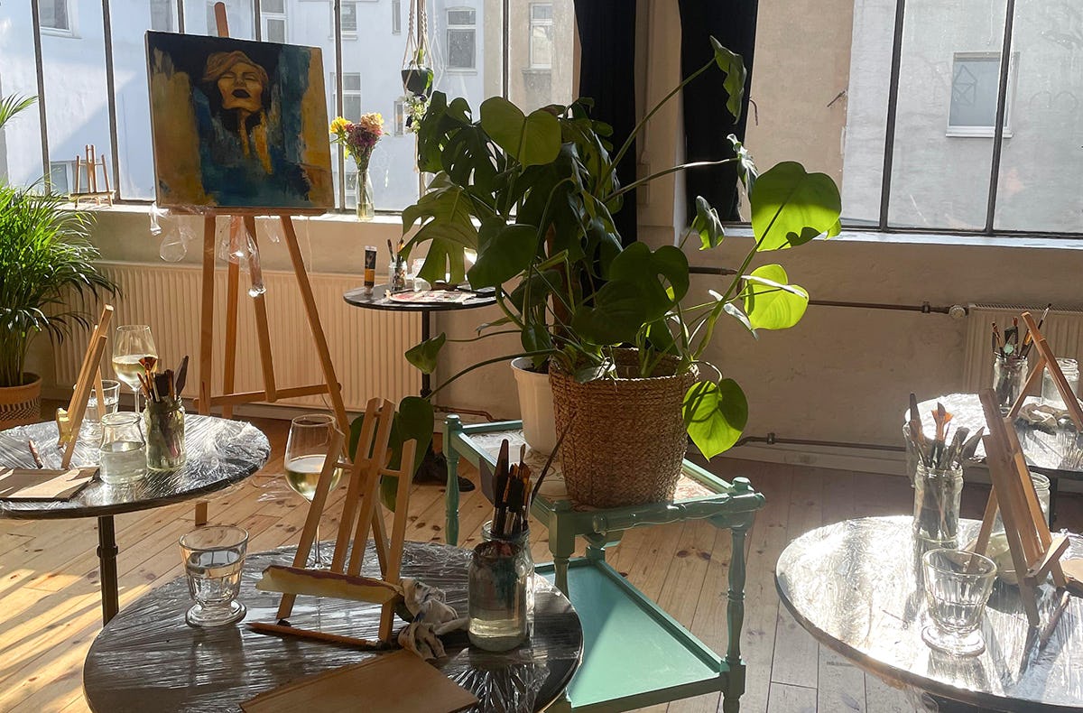 Drink & Paint mit Spachtelmasse Düsseldorf