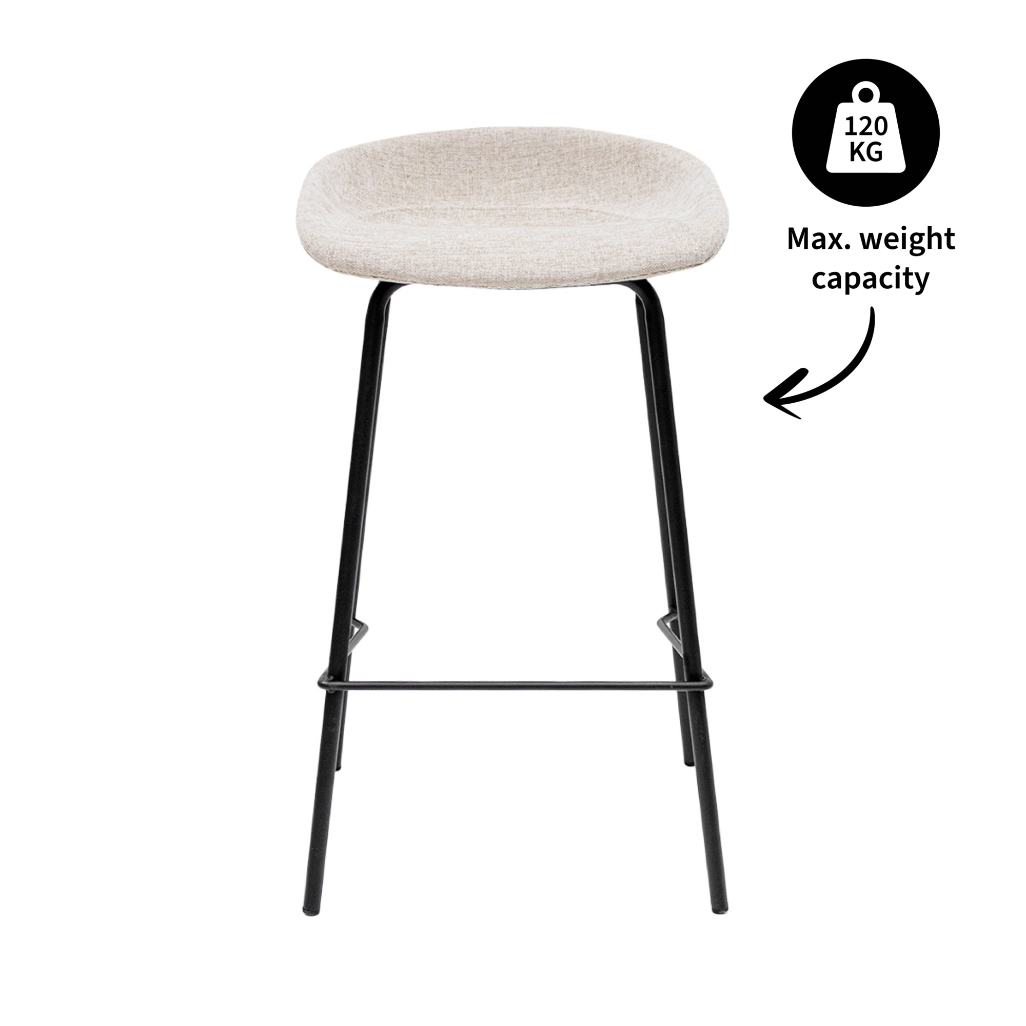 Kick barkruk Riga H70 cm champagne