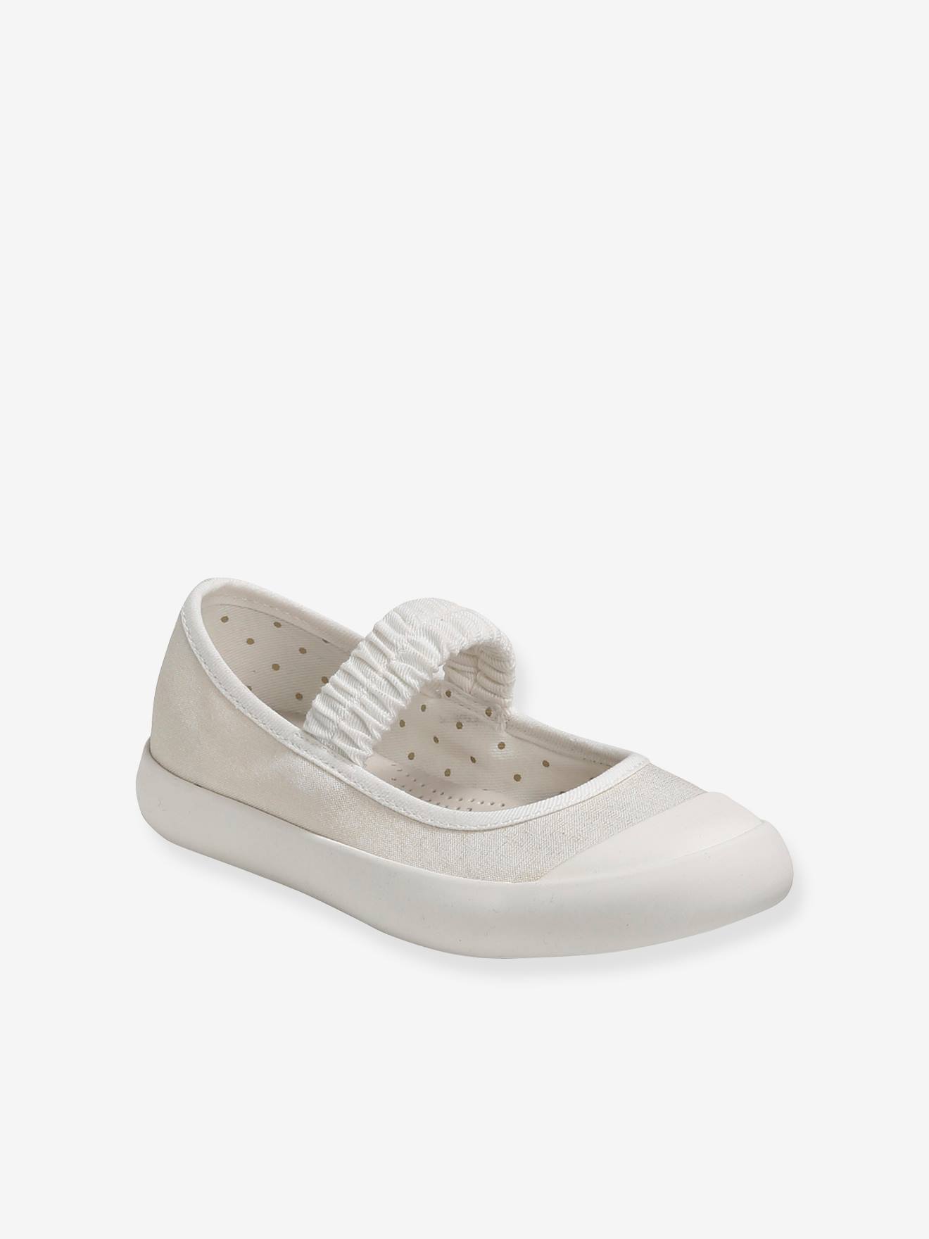 Sapatilhas de ballet de tecido branco para meninas