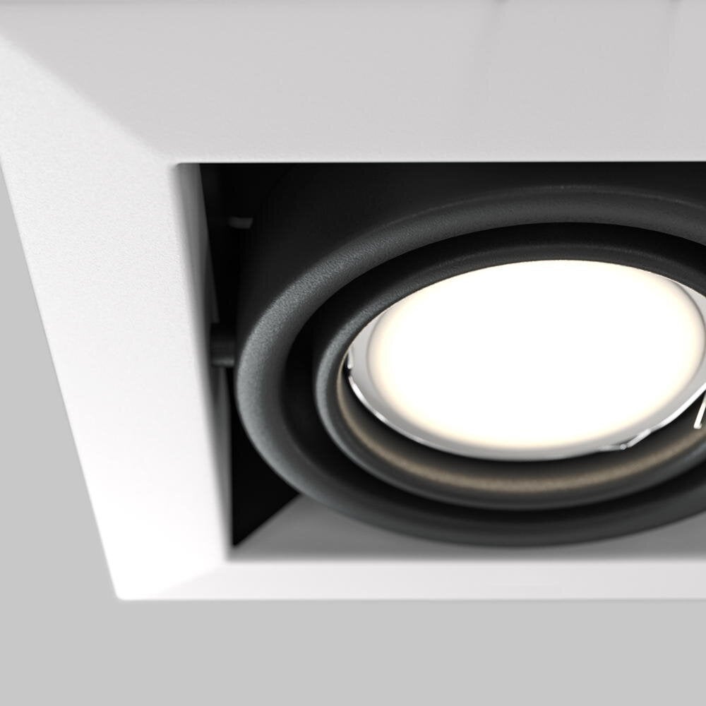 Inbouwlamp van metaal in zwart-wit, GU10, 1 lamp
