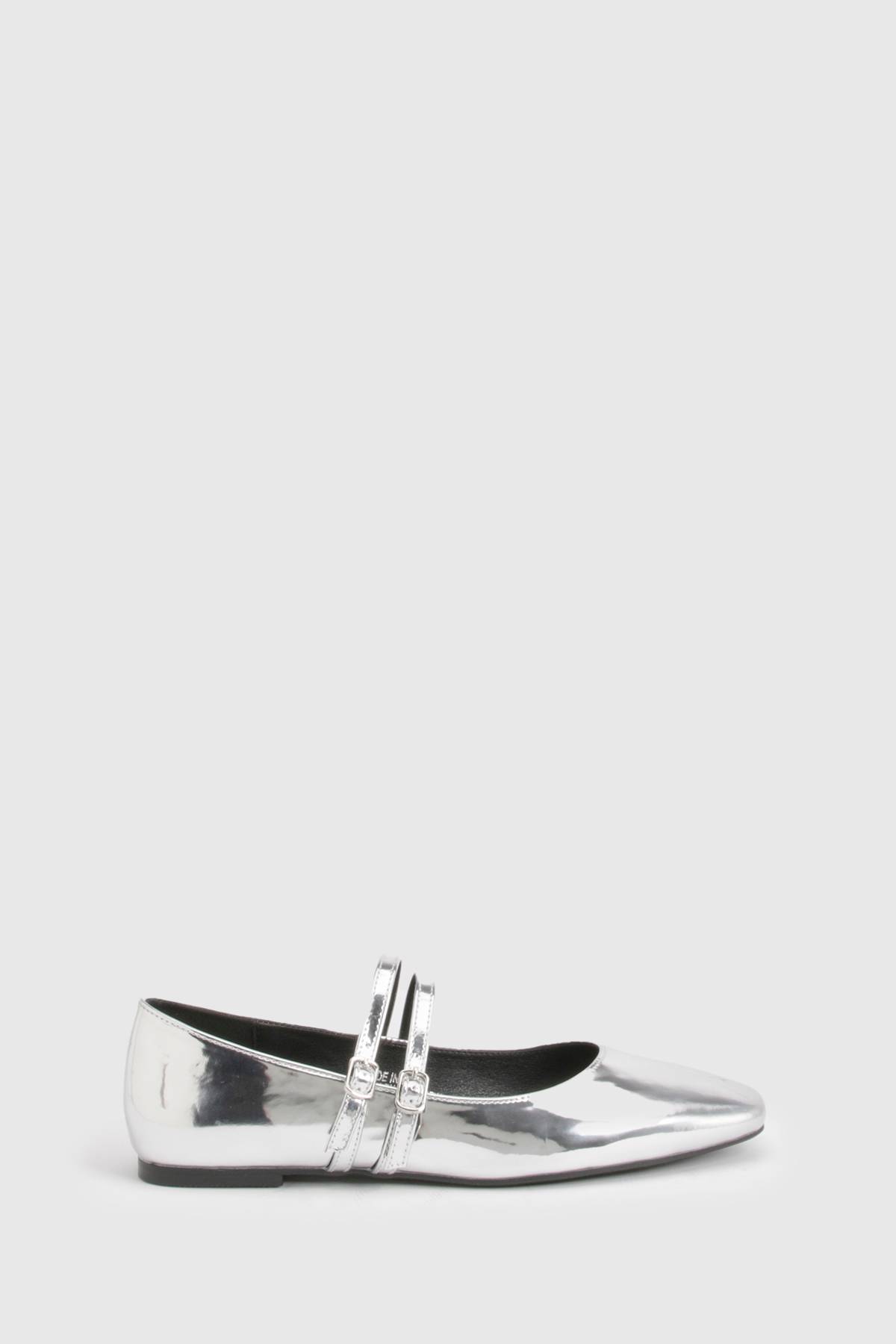 boohoo Ballerines Mary Jane à double bride pour pieds larges