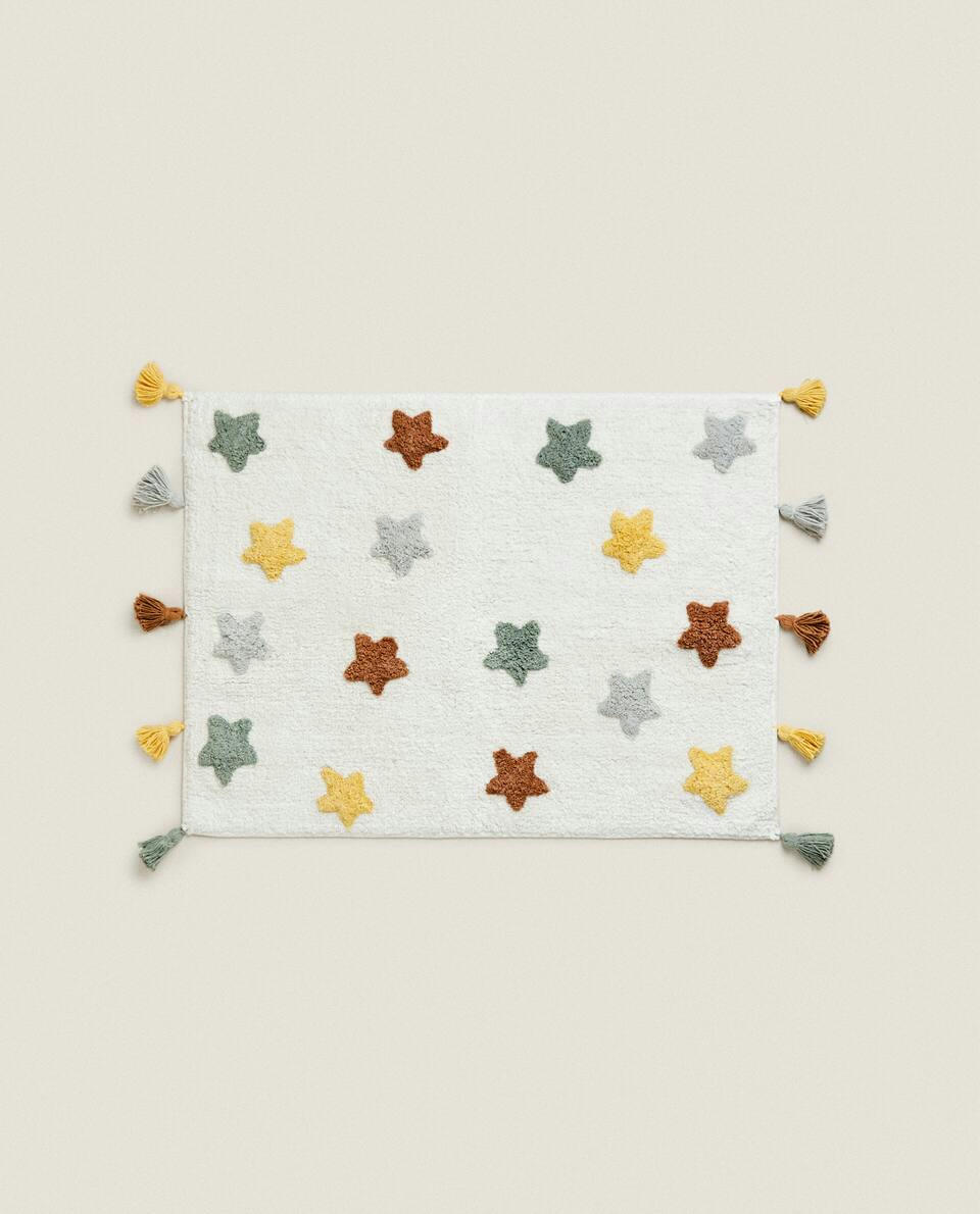 TAPETE DE BANHO INFANTIL COM ESTRELAS DE POMPON