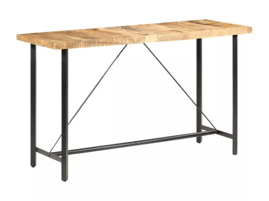 Table de bar 180x70x107 cm Bois de manguier brut