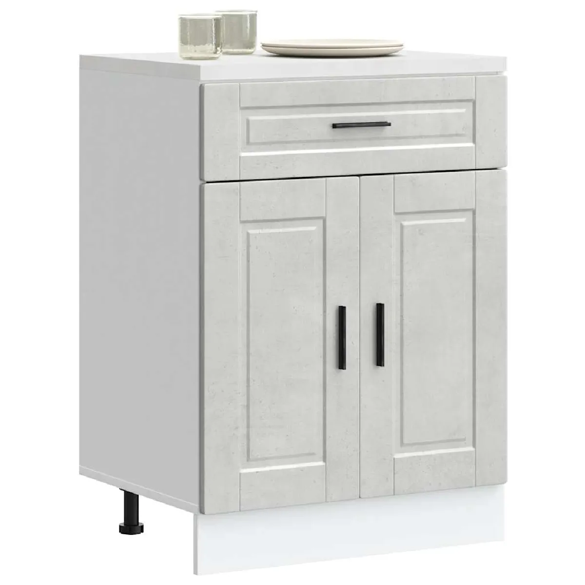 vidaXL Armoire de cuisine Porto gris béton