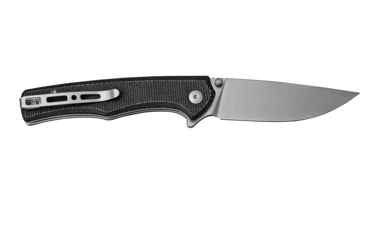 SENCUT Crowley S21012-2 Stonewashed, Black micarta, zakmes