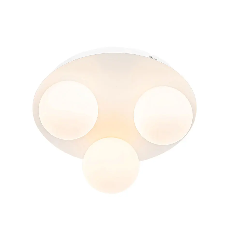 Qazqa plafondlampen buiten cederic wit g9