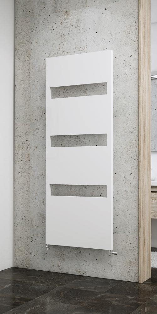 Schulte Bad-Heizkörper Turin, 154 x 60 cm, 604 Watt Leistung, Mittelanschluss und beidseitig von unten, Alpinweiß, Handtuchhalter-Funktion, H613 04