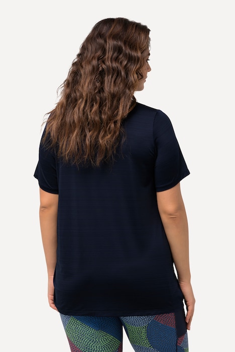 Funktionsshirt, Raffband, A-Linie, V-Ausschnitt, Halbarm
