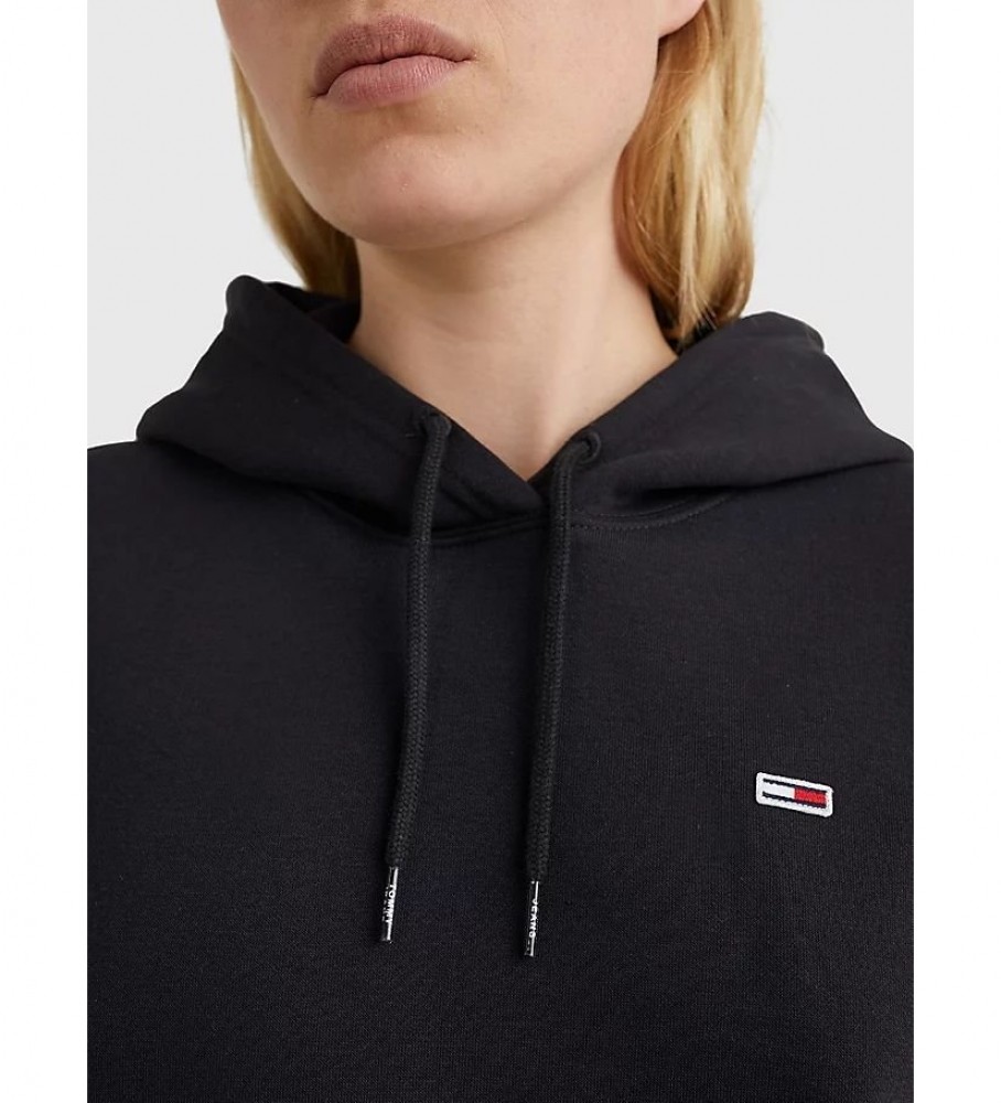 Moletom Tommy Jeans Regular Fleece, Preto