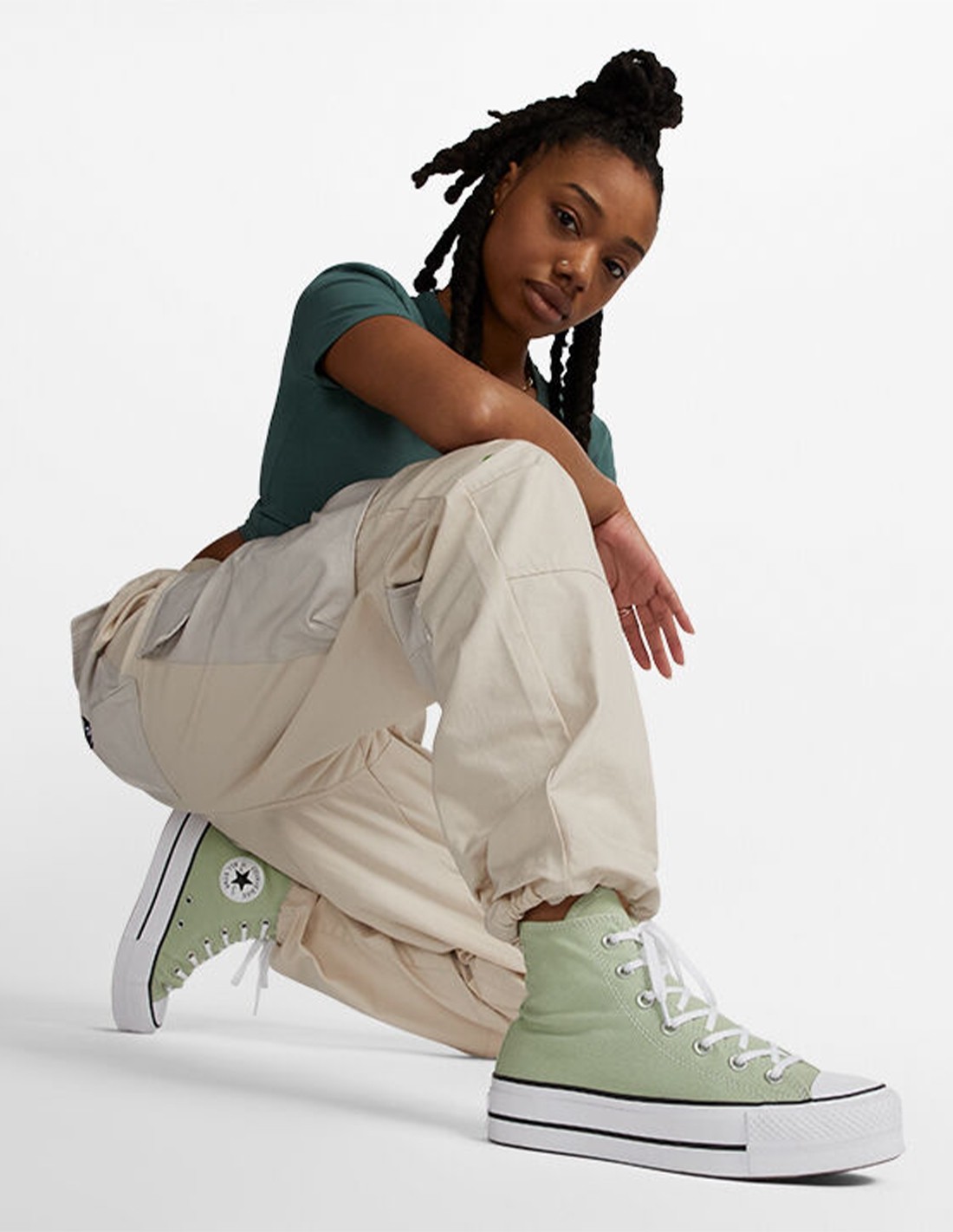 converse Sneakers compensées Femme ctas lift hi Vert