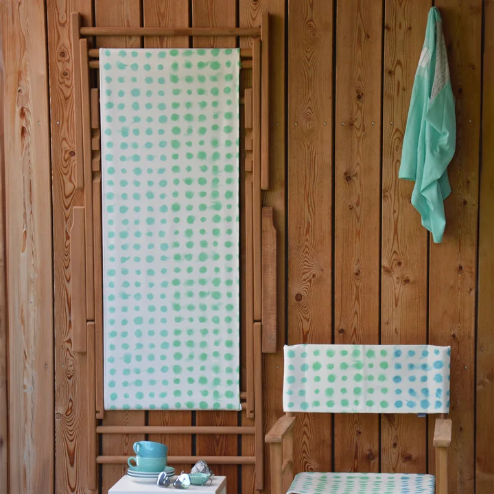 Jan Kurtz - Maxx Deckchair Teakholz, Bezug Designers Guild Amlapura Moos