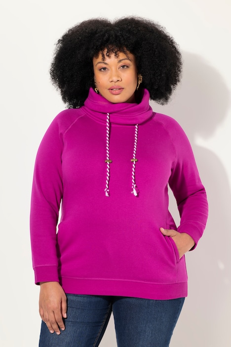 Sweatshirt, weiter Stehkragen, Taschen, Raglan-Langarm