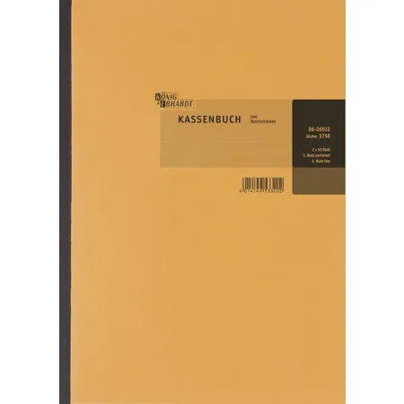 BRUNNEN Kassenbuch, orange, A4, 2 x 50 Blatt