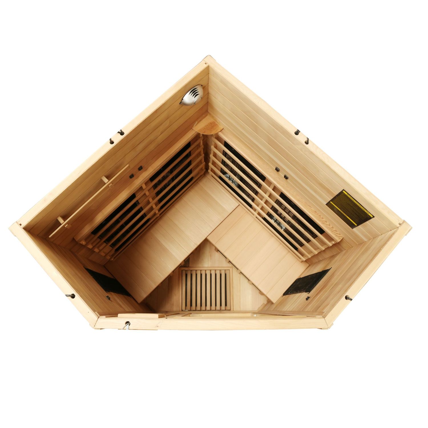 Dewello® Infrarotkabine Infrarotsauna LAKEFIELD PRO Hemlock-Zeder 120cm x 120cm inkl. Vollspektrumstrahler, Bodenstrahler