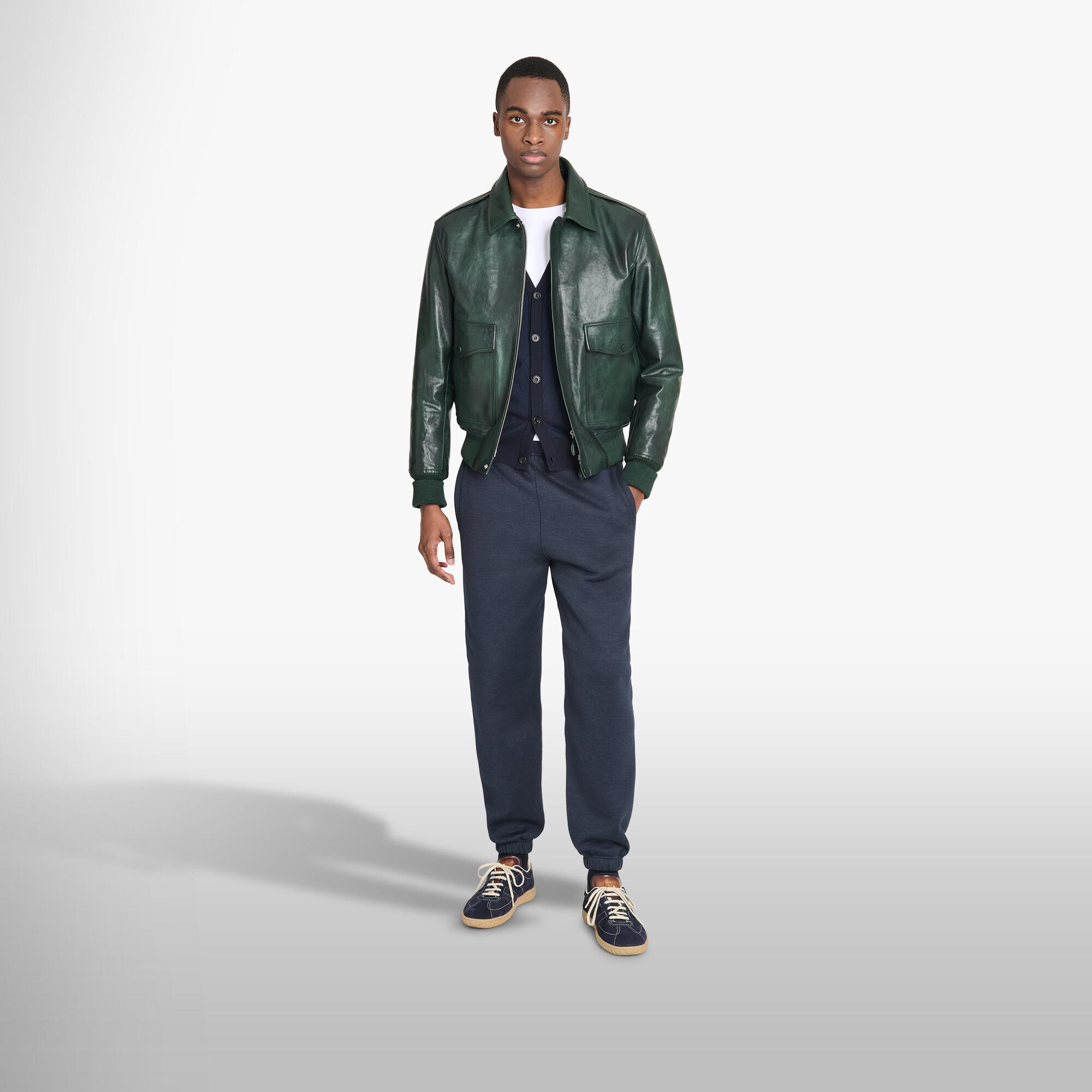 Blouson Aviateur En Cuir Patine