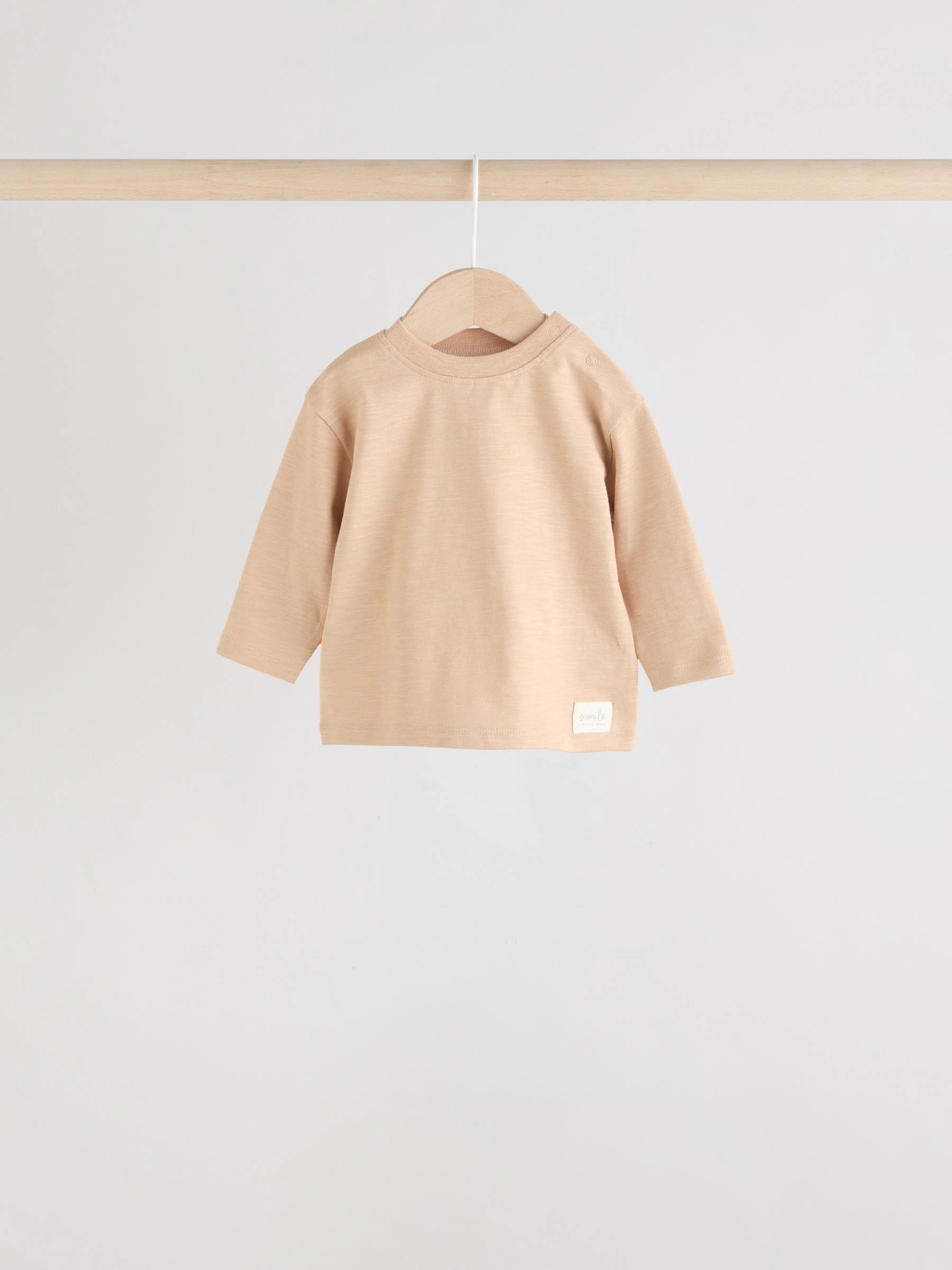 Mineraalkleurig - Baby T-shirts met lange mouwen 4 stuks (0mnd-2jr)