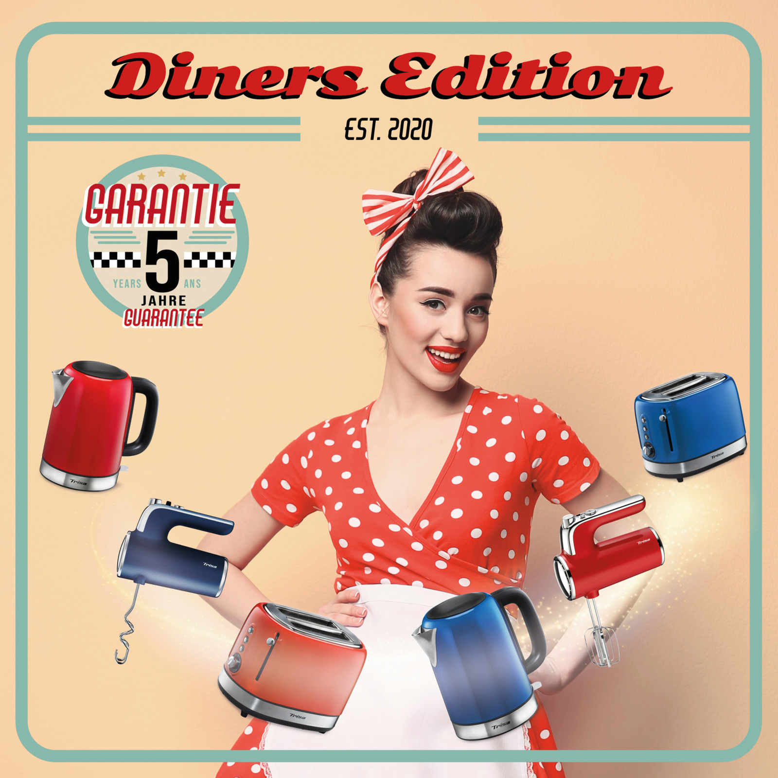 TRISA Handmixer Diners Edition rot