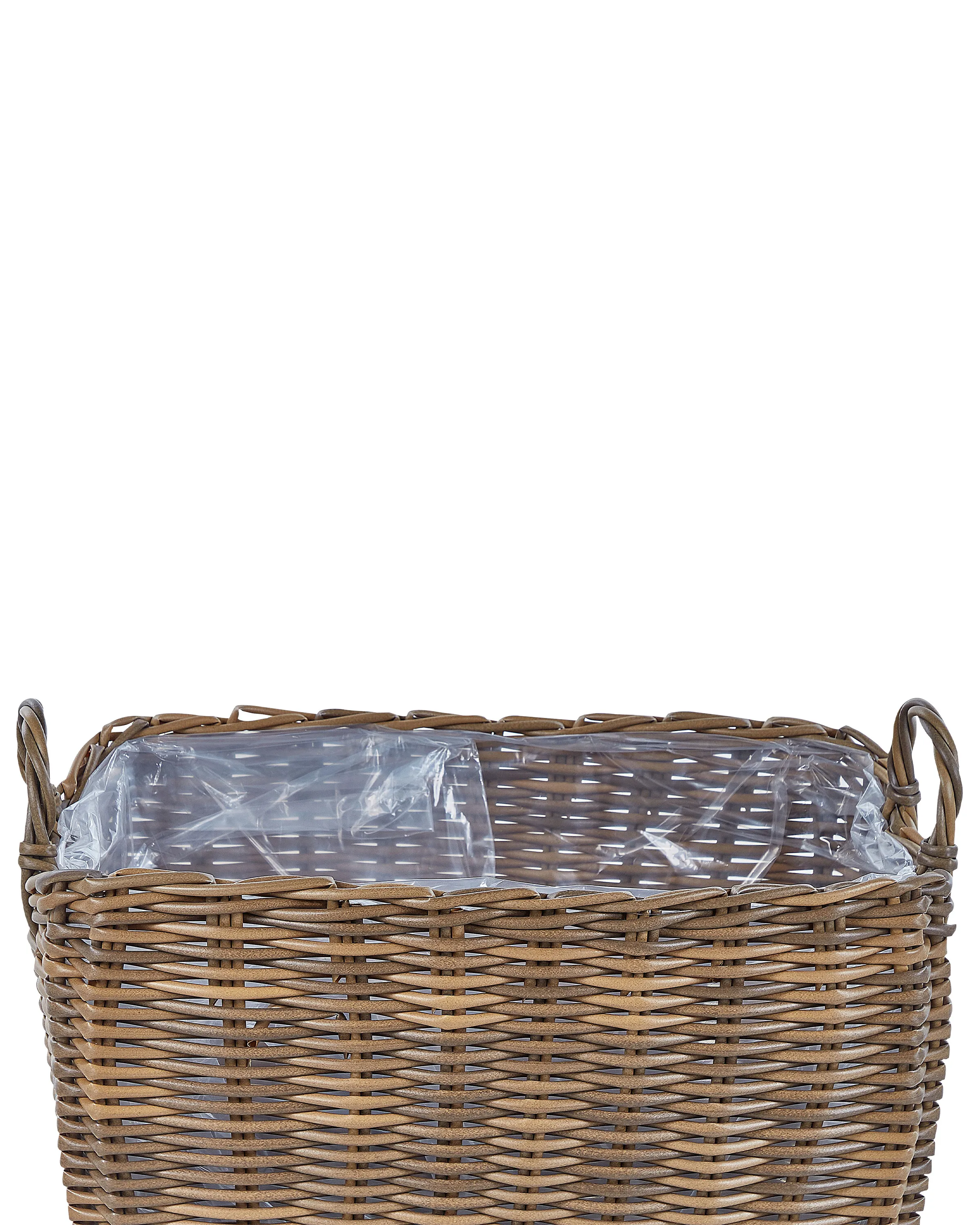 Set van 2 bloempotten ORMOS PE rotan 53/59 cm Bruin