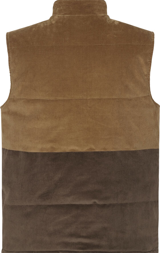 Knowledge Cotton Apparel 14-wales corduroy colorblock vest - GRS/Vegan Dachshund